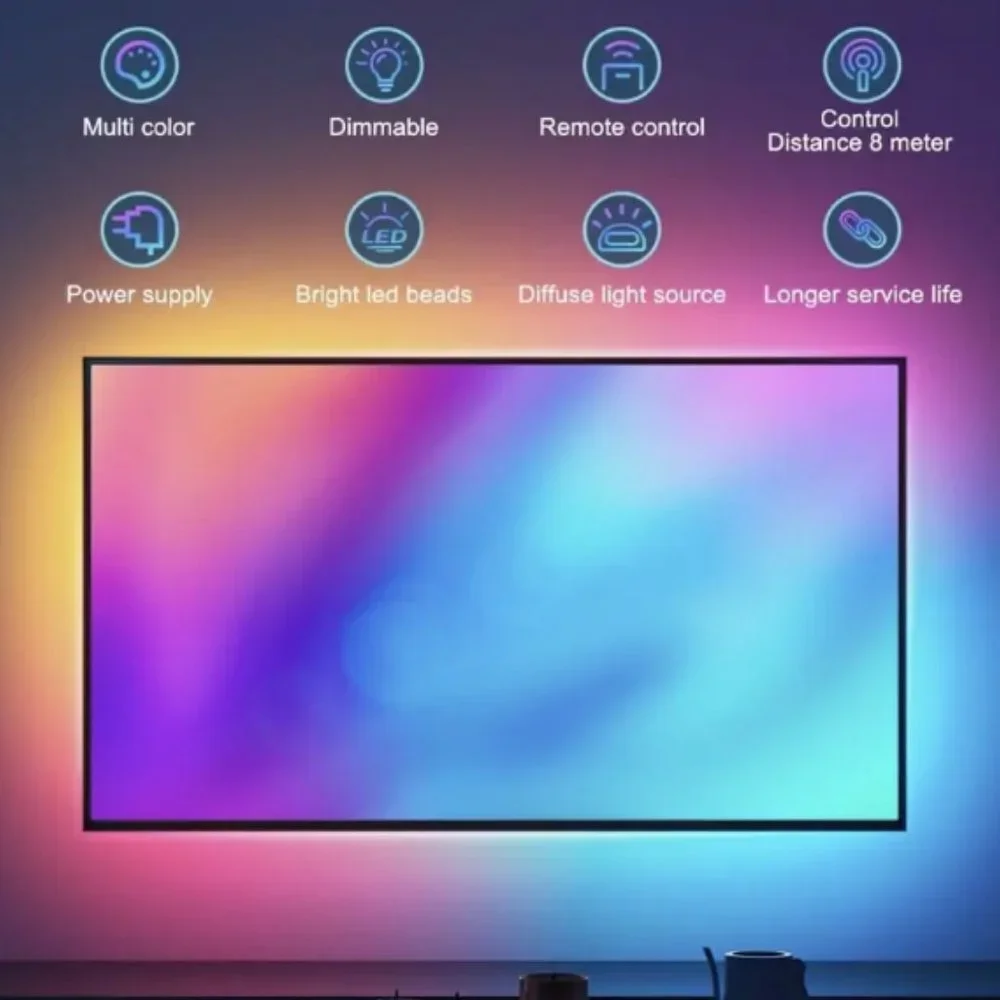 RGBIC Led Strip 32.8F TV Room Into a Party Paradise with Music-Synced LED Lights